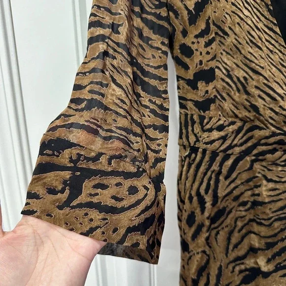 Ganni Dress | Animal Print Wrap Mini | Size: 38/4-6 - Picture 5 of 10